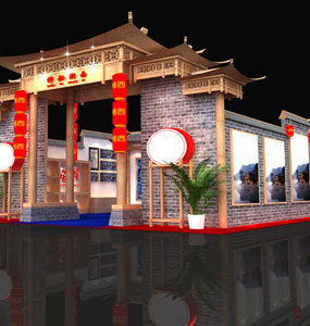 2015年文博會湘西文化展臺設計效果圖,文博會展覽設計